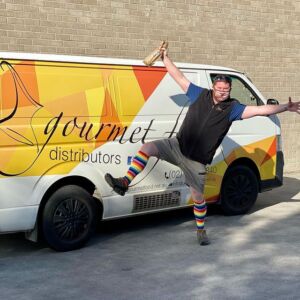 Wholesale food delivery truck and driver