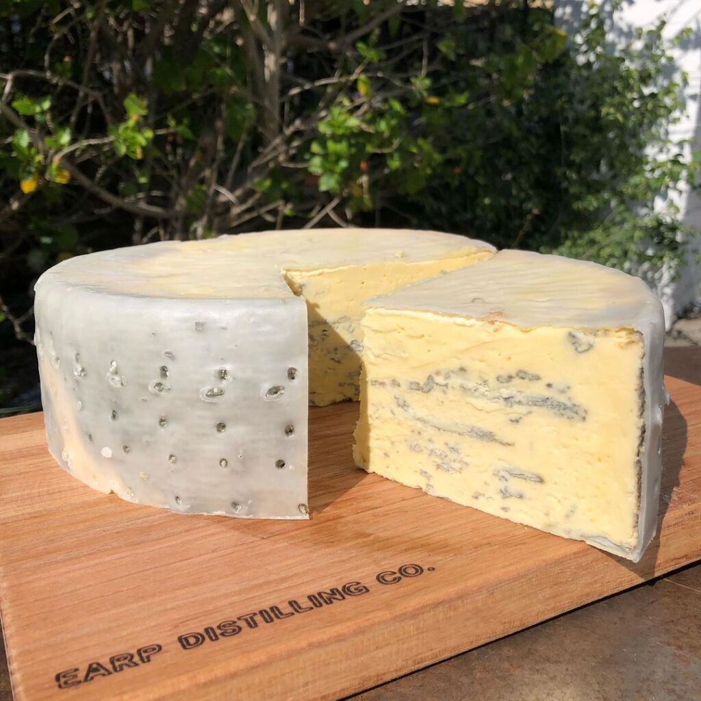 Shadows of Blue is a double cream blue cheese Made on the Tarago River Cheese Company 